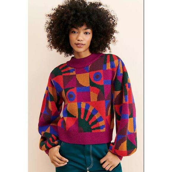 Farm Rio Graphic Toucans Sweater Size Small - Picture 1 of 8